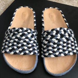 Madewell Soludos Blue Rope Slide Sandals (size 6)